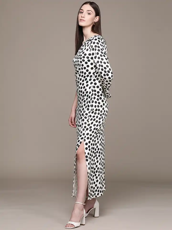 chinese dress ladies MANGO. Flowy black and white dress. Size XL  Hibuy market