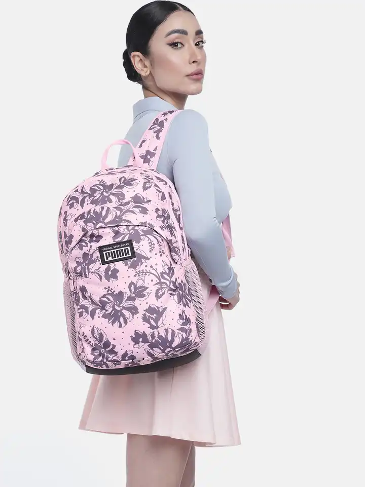 Puma Camouflage Backpack with Floral Eye & Vamp design. PUMA Camouflage Print Surface Backpack, Black/Grey | eBay main image 3