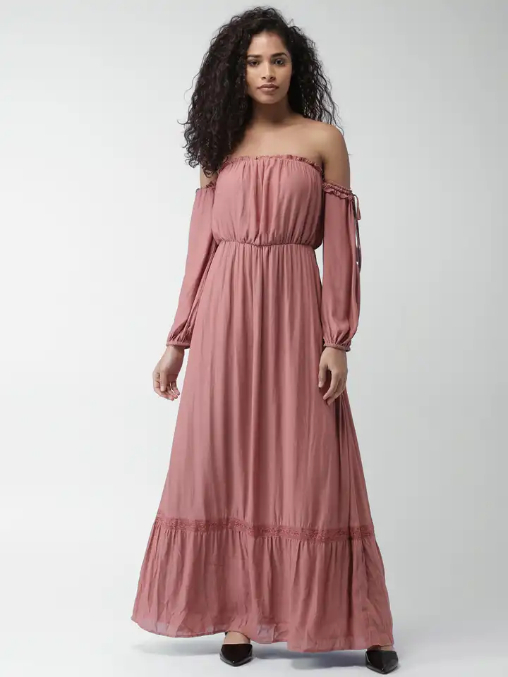 Buy FOREVER 21 Women Pink Solid Maxi Dress - Dresses for Women 2287360 |  Myntra