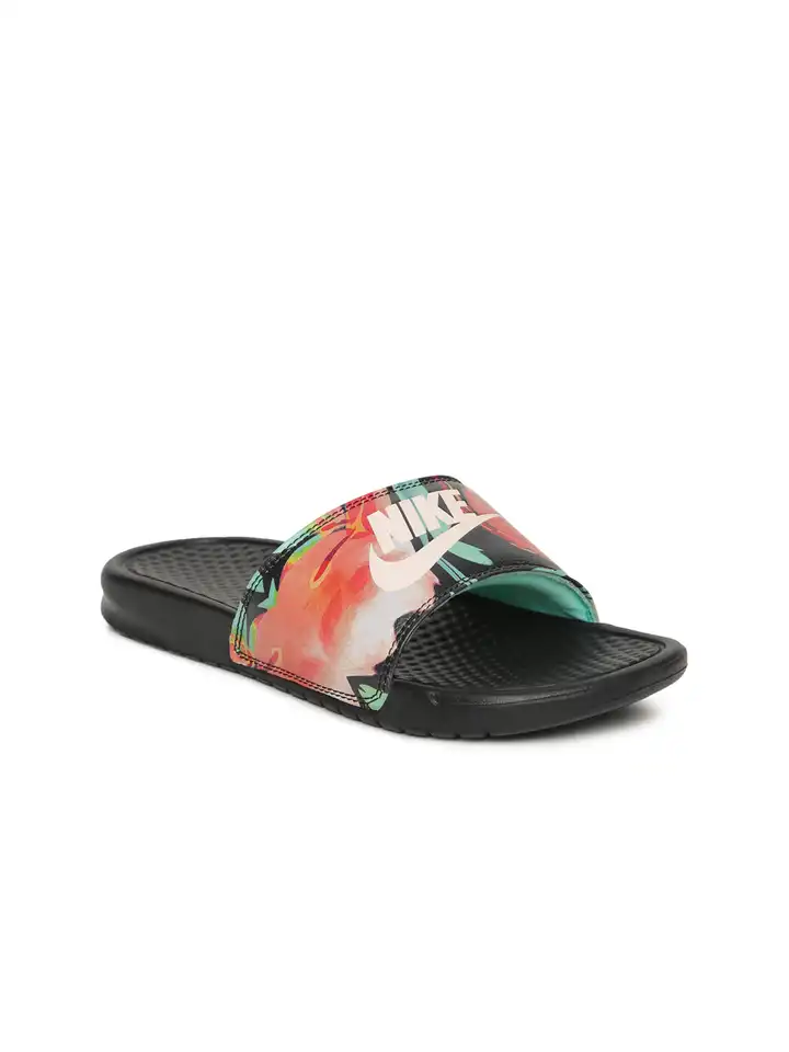 flower nike slides