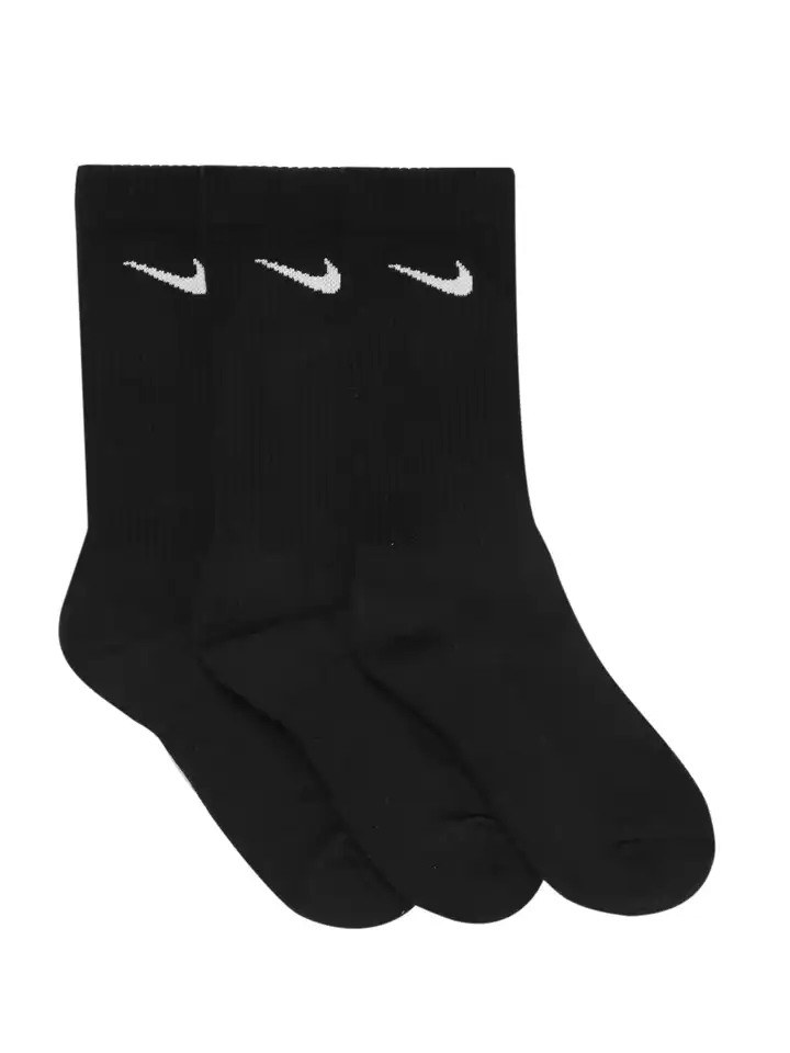 nike training 3 pack crew socks in black