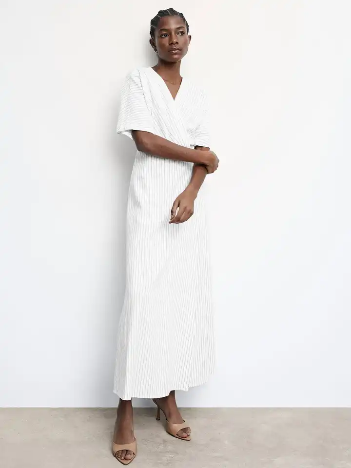 Buy MANGO White Flared Sleeve Maxi Dress - Dresses for Women 23198476 |  Myntra