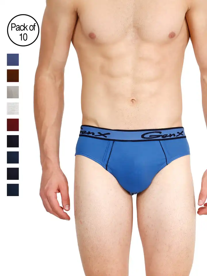 Buy Genx Men Pack of 10 Briefs GENX GUSTO OE-ABCDEFGHGH - Briefs
