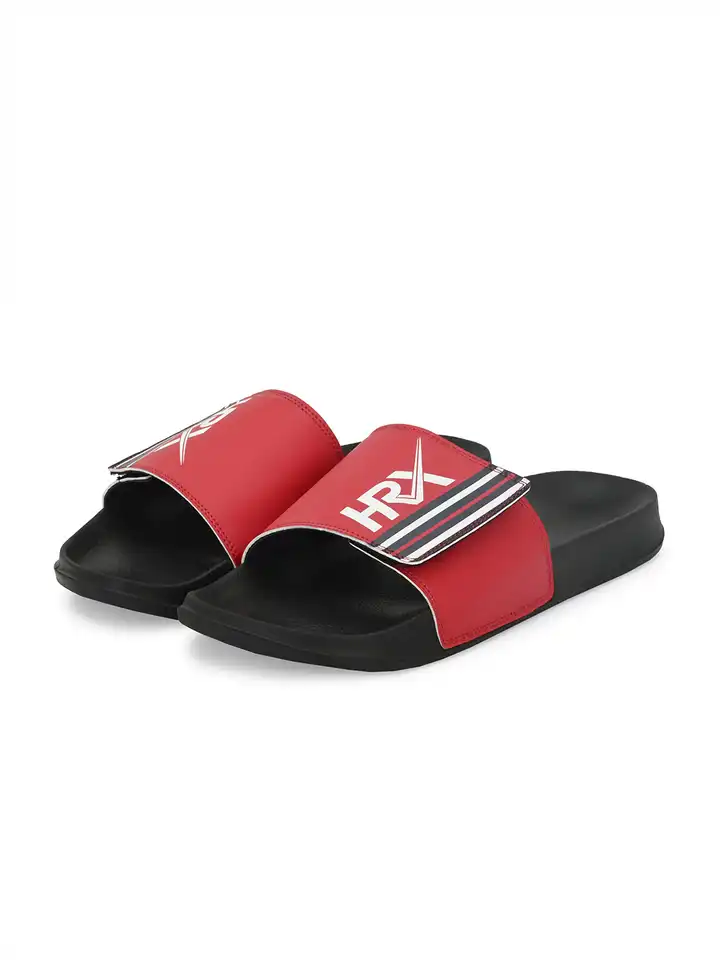 ami9622　0419 Buy HRX by Hrithik Roshan Men Red & White Printed Sliders - Flip