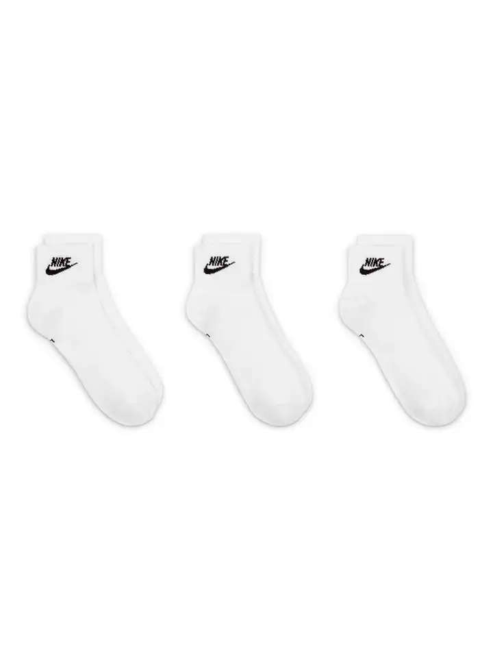 nike evry essential 3 pack socks in white