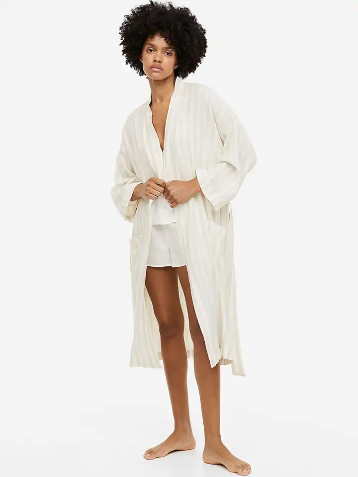 knee length dresses for ladies LINEN BATHROBE – A KIND OF GUISE