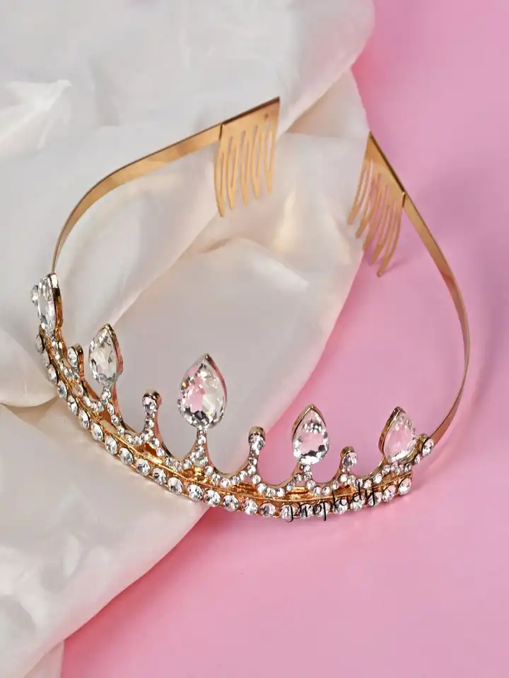 Buy Proplady Women Stone Studded Embellished Crown Tiara - Hair