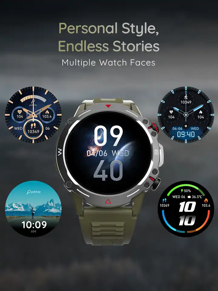 Buy pebble Cosmos Quest 1.43 inch Amoled True Bezel-Less Always-on