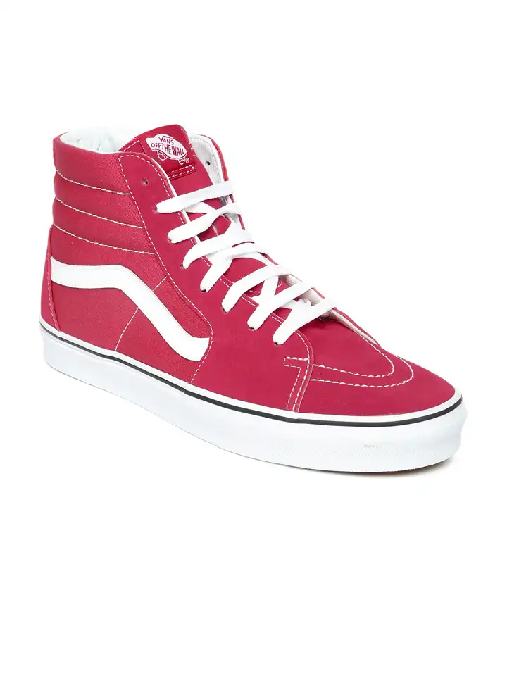 Buy Vans Unisex Pink Solid Leather High-Top SK8-Hi Skate Shoes