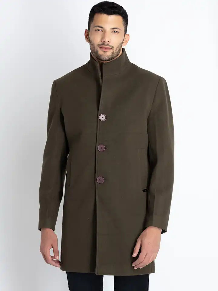 Buy Status Quo High Neck Tailored Longline Overcoat - Coats for