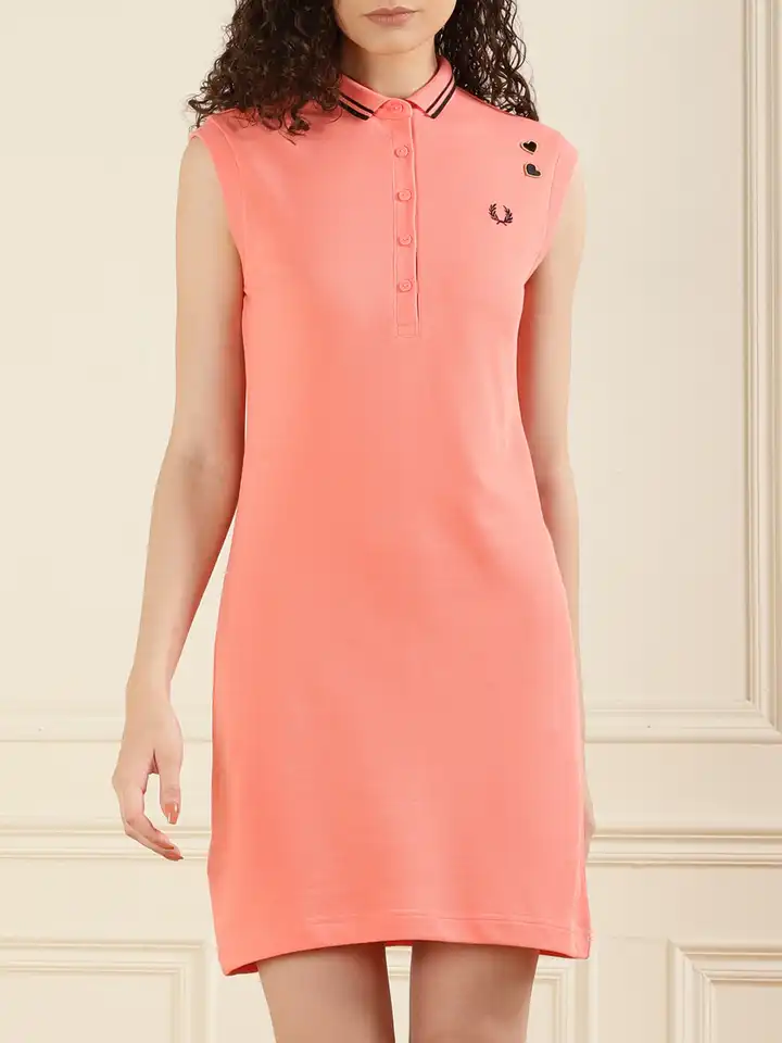 Buy Fred Perry Shirt Collar Sleeveless T-shirt Midi Dress - Dresses for  Women 24481874 | Myntra