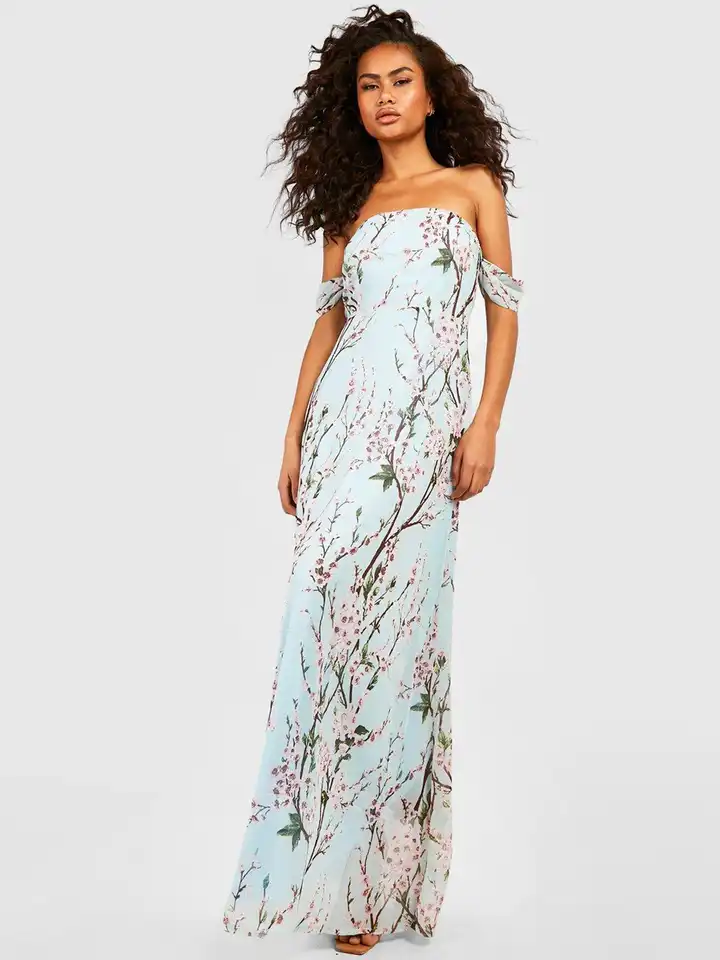 knee length dresses for ladies Boohoo Chartreuse Satin Ruffle Plunge Maxi Dress main image 1
