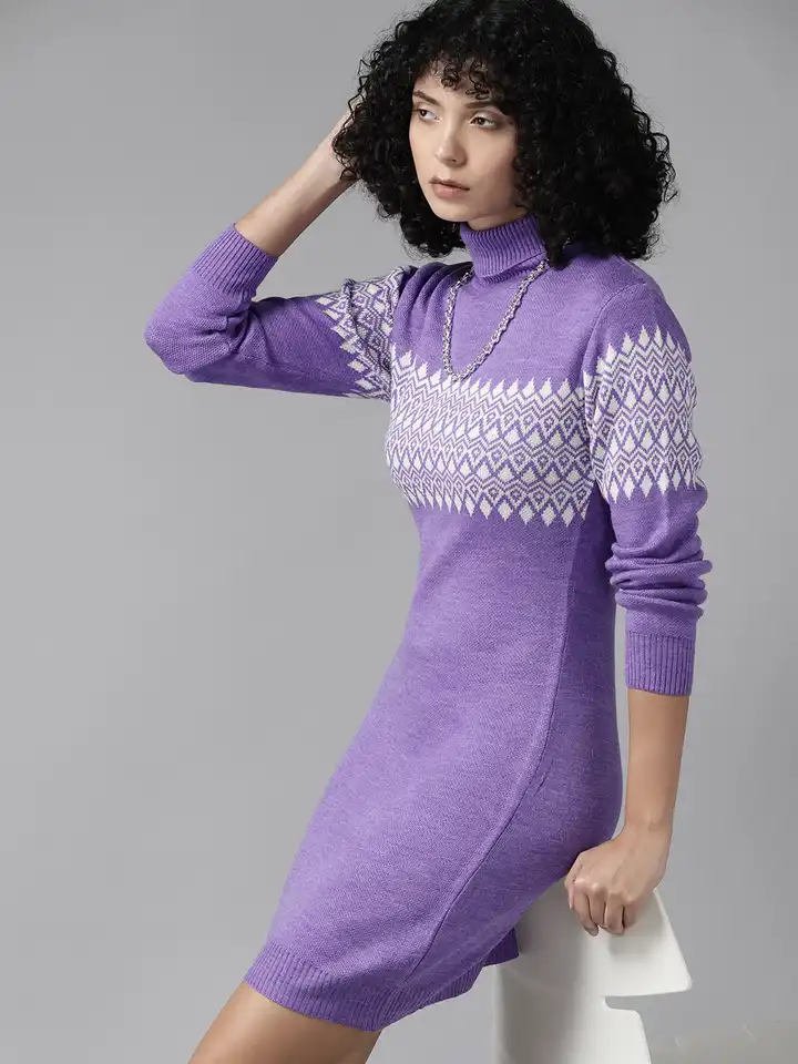 fitted lace wedding dress Barker Knit Midi Sweater Dress – VICI main image 0