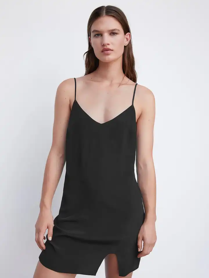Buy MANGO Side-Slit Mini Slip Dress - Dresses for Women 24863560 | Myntra