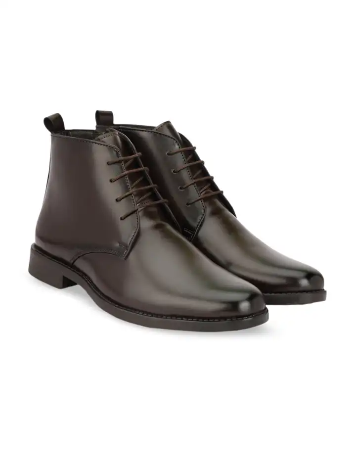 Buy SHOZANIA Men Mid Top Leather Work Regular Boots - Boots for