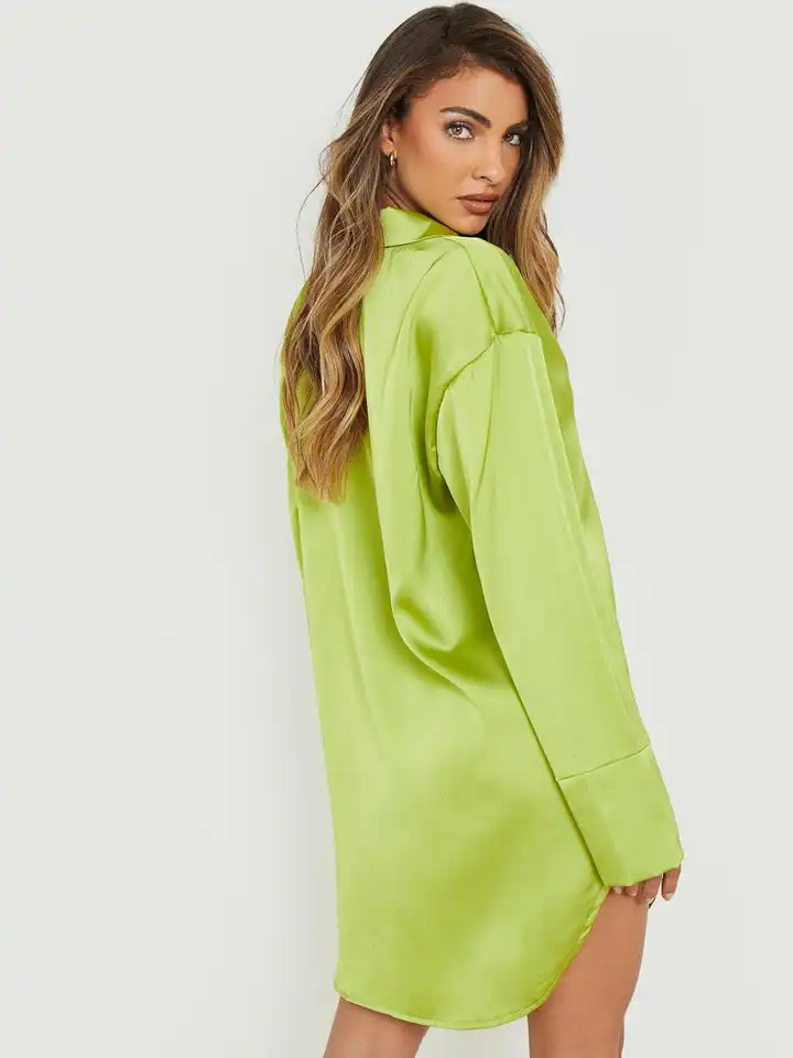 Buy Boohoo Oversized Satin Shirt Mini Dress - Dresses for Women 25076136 |  Myntra