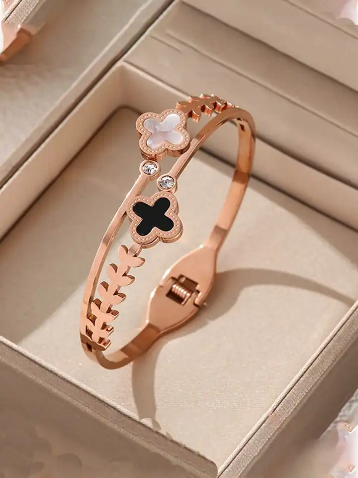 LES SIX / Flower Button BraceletCC Pink Flower Button bracelet