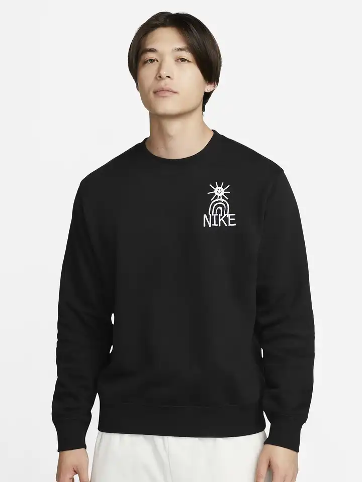 nike fleece printed crew sweatshirt