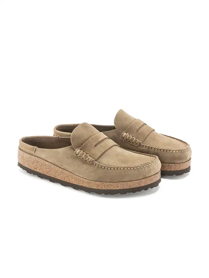 Buy Birkenstock Naples Taupe Regular Width Suede Leather Low Shoes