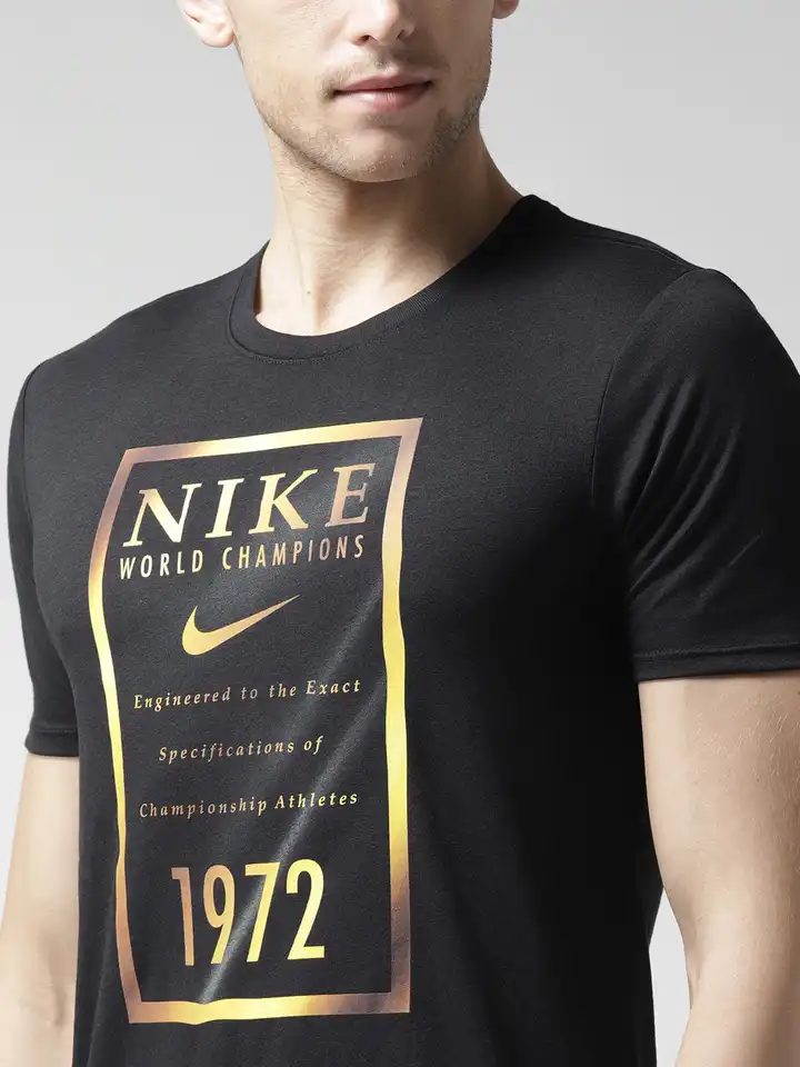 black and gold nike t shirt