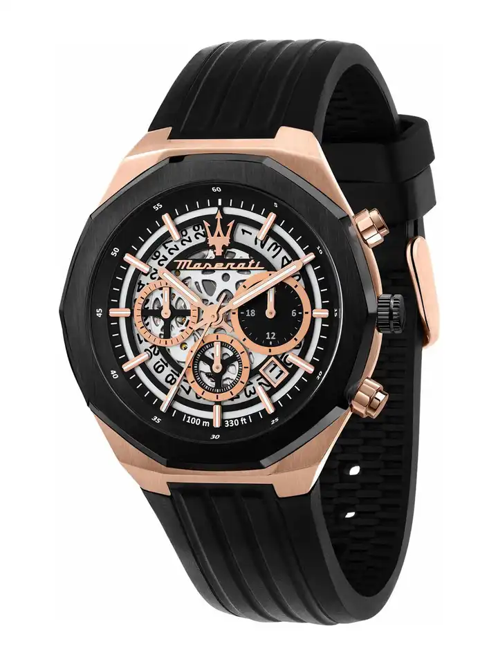 マリ Buy Maserati Men Silver-Toned Embellished Dial & Black Bracelet