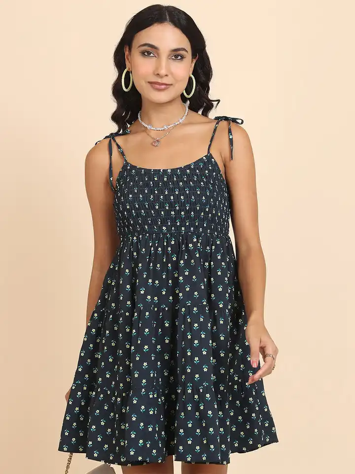 princess polly baby blue dress Mini loose A-line dress navy blue women