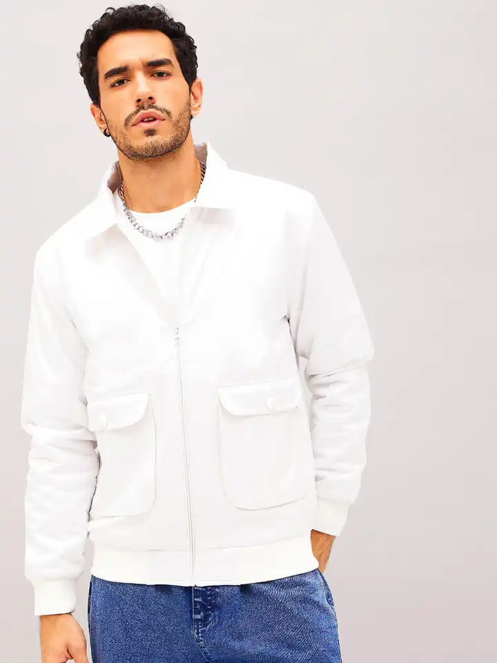 Buy MASCLN SASSAFRAS White Spread Collar Tailored Jacket - Jackets