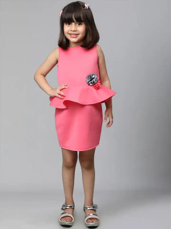 Buy Toy Balloon kids Girls Ruffles Scuba Peplum Dress - Dresses for Girls  26664354 | Myntra