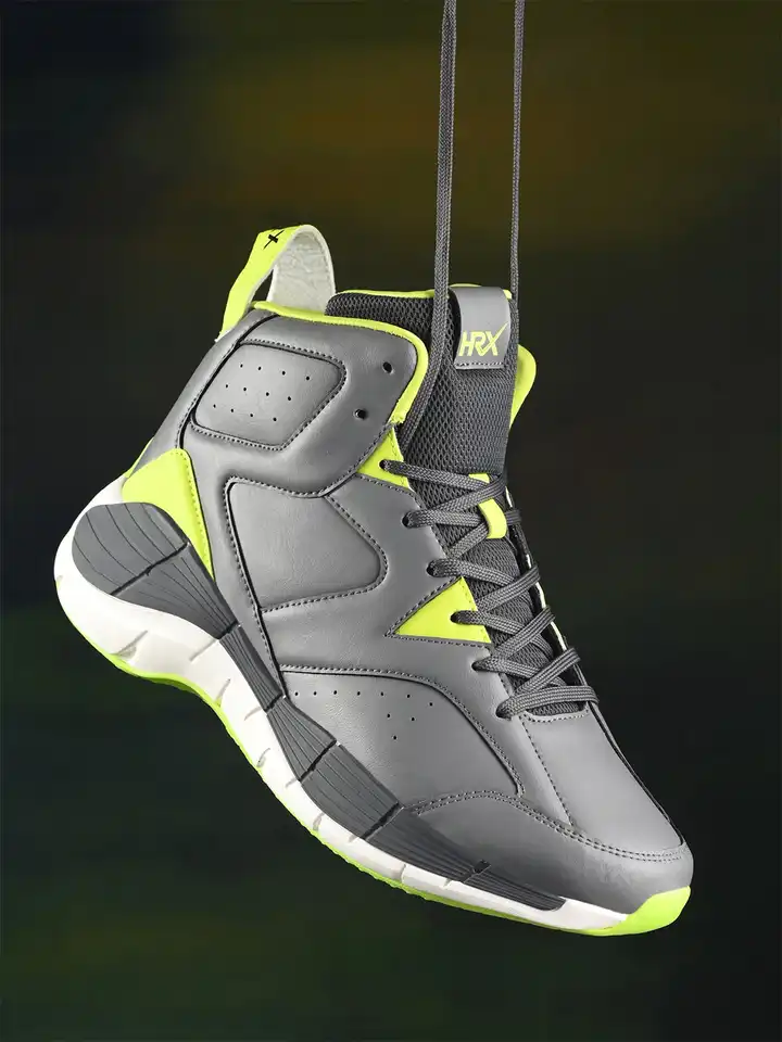 lime green and gray shoes