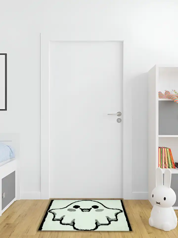 Buy RANGOLI White Cartoon Printed Anti Skid Tufted Kids Room Rug