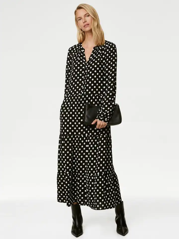 green emerald velvet dress Watch Marks & Spencer Women's Linen Blend Fit and Flare Midi Dress on  Amazon Live main image 1