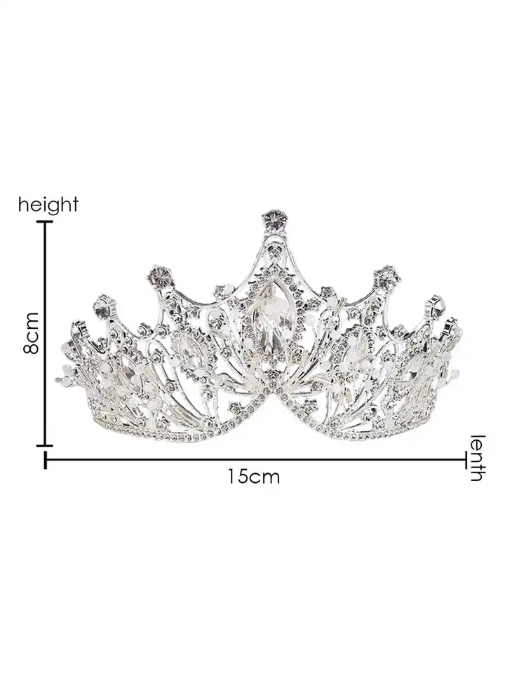 Buy SYGA Embellished Crystal & Rhinestone Studded Crown Tiara