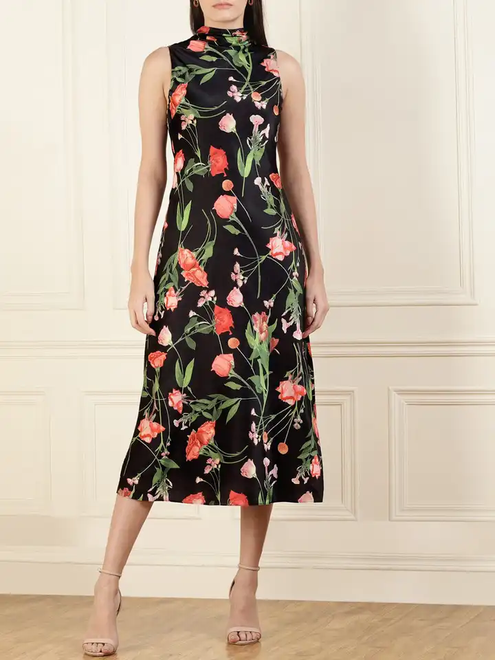 Buy Ted Baker Floral Print Cowl Neck Midi Dress - Dresses for Women  27629884 | Myntra