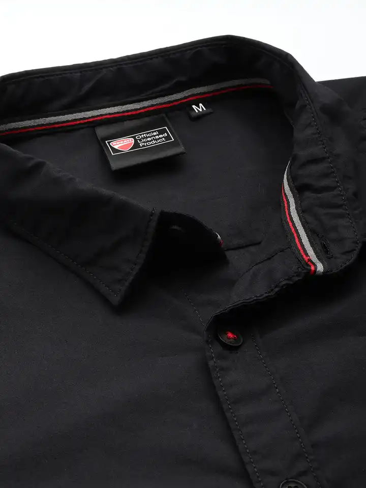 Buy Ducati Pure Cotton with Striped Sleeves Casual Shirt - Shirts