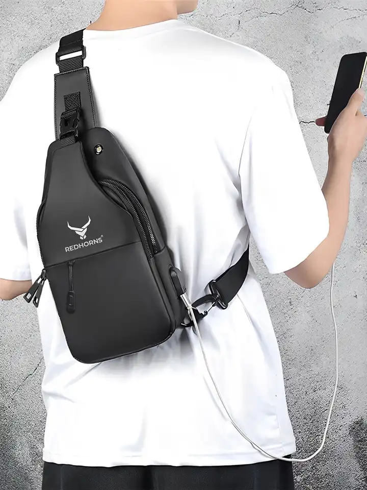 chest backpack leather Cool Brown Men's Sling Bag Bag Brown One Shoulder For Men Size Large Leather Sling Bag For Women