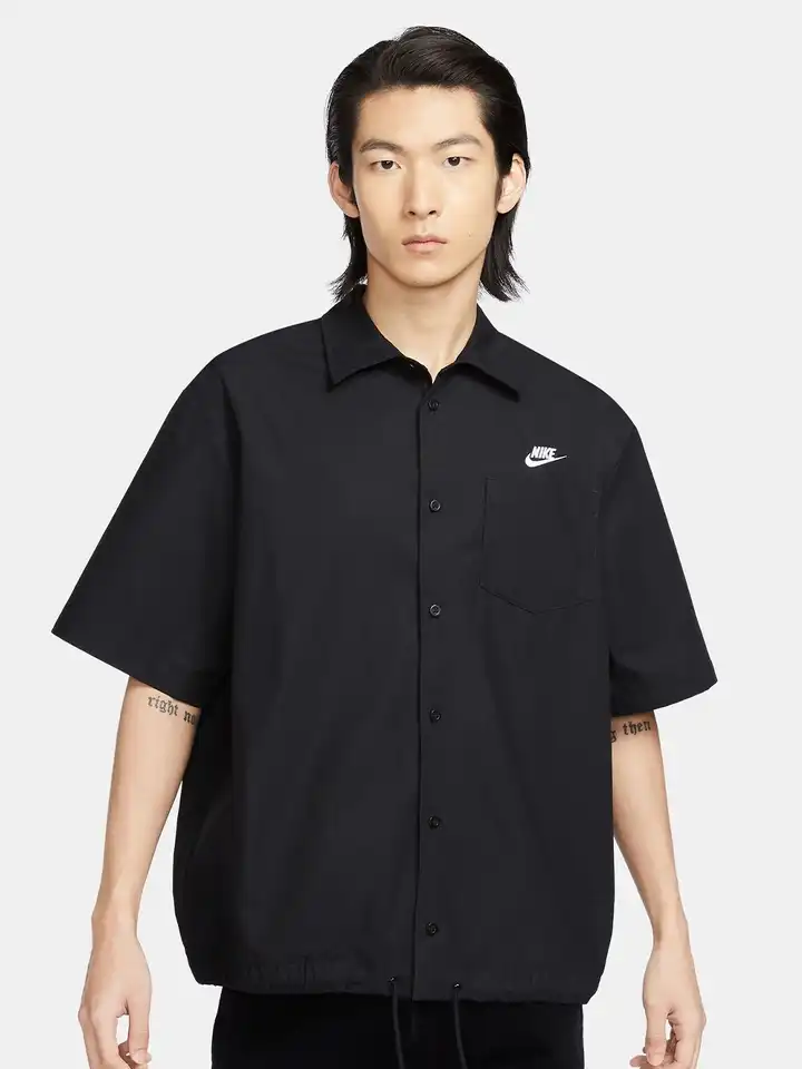 nike no collar shirt