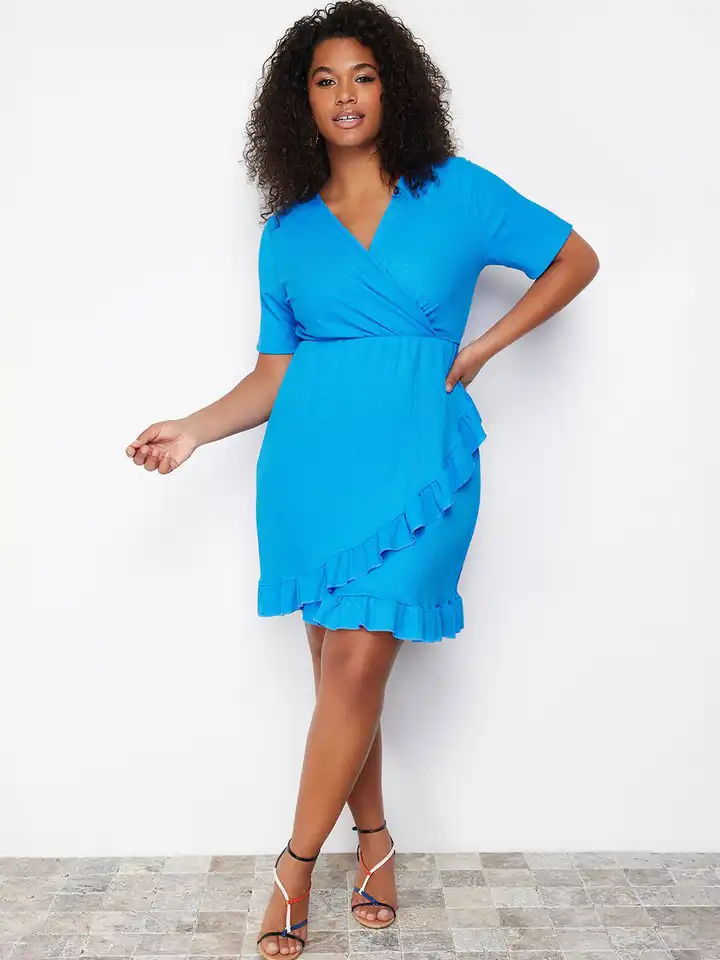 Buy Trendyol Plus Size Wrap Knee Length Dress - Dresses for Women 28561328 