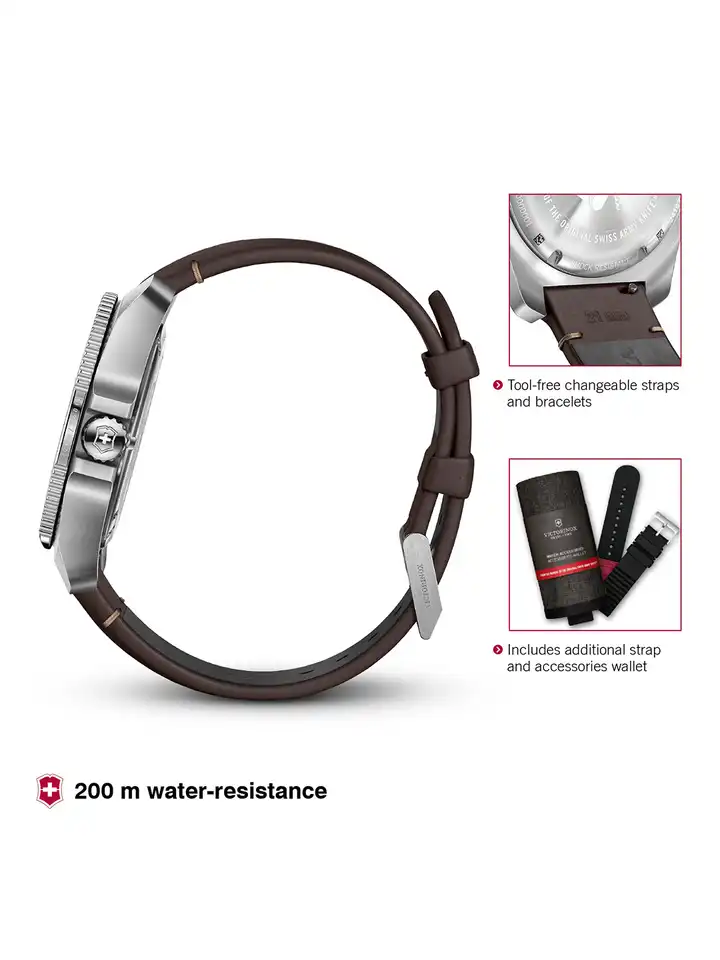 Buy Victorinox Men Stainless Steel Dial & Leather Straps Analogue