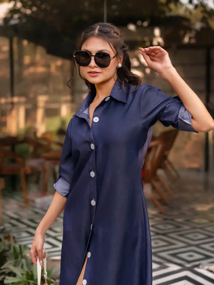 chinese dress ladies Mylie Denim Maxi Dress main image 1