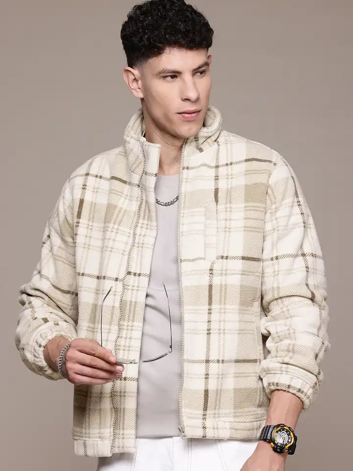 Buy The Roadster Lifestyle Co. Checked Fleece Tailored Jacket