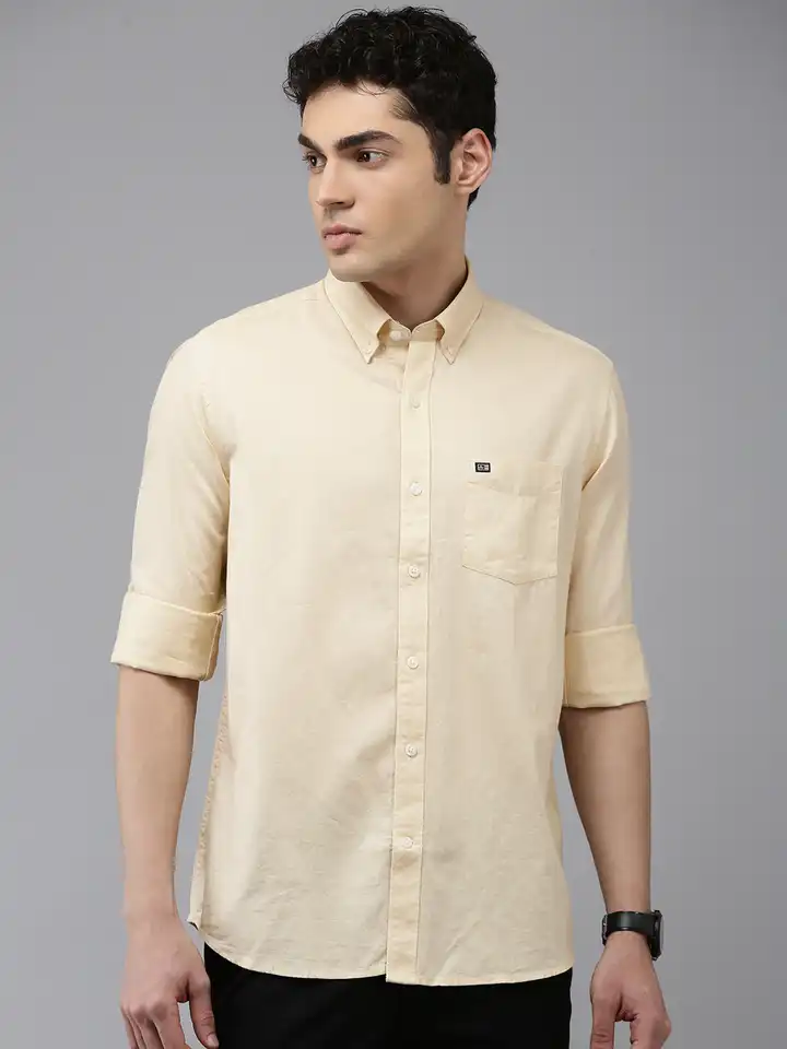 Buy Arrow Manhattan Slim Fit Self Design Textured Button-Down Collar Pure  Cotton Casual Shirt - Shirts for Men 29482720 | Myntra