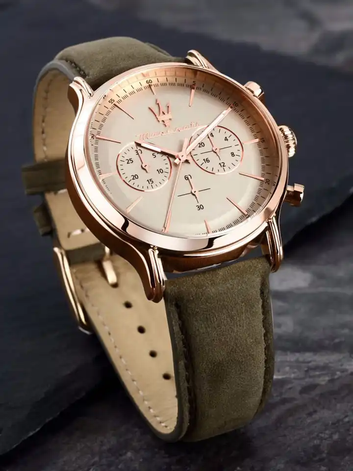 Buy Maserati Men Leather Textured Straps Analogue Watch