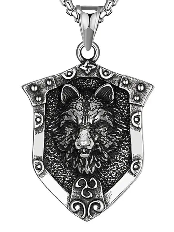 Buy KRYSTALZ Men Sliver-Plated Wolf Pendant Pendants with Chains