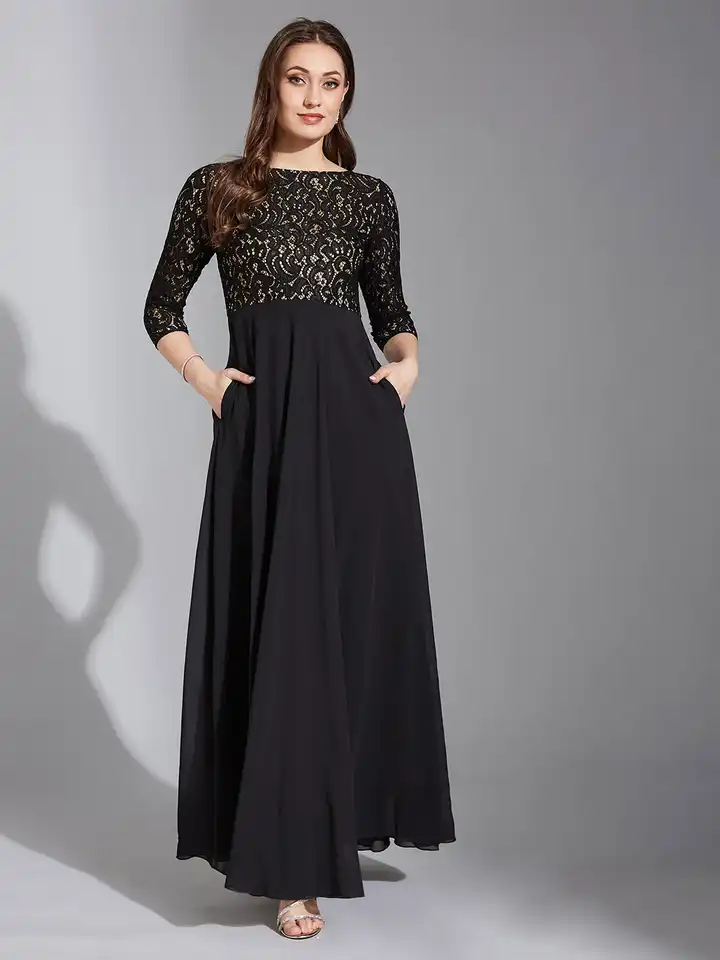 Buy Life With Pockets Embellished Maxi Dress - Dresses for Women 29741622 |  Myntra