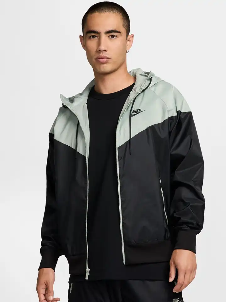 nike windrunner jacket black and white mens