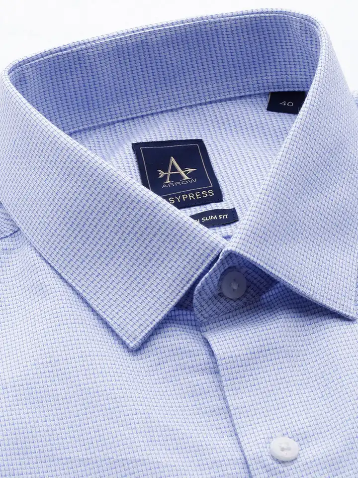 Buy Arrow Pure Cotton Manhattan Slim Fit Self Design Textured Formal Shirt  - Shirts for Men 29976547 | Myntra