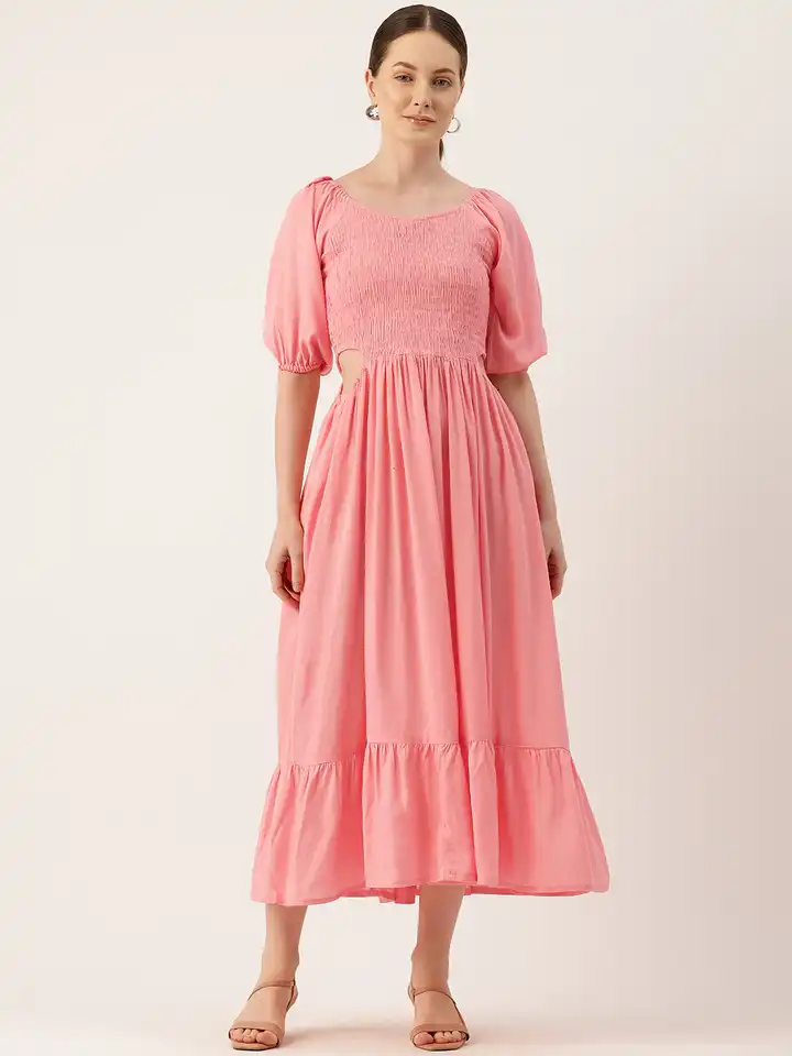 green emerald velvet dress Pleated Woven Fit & Flare Dress main image 1