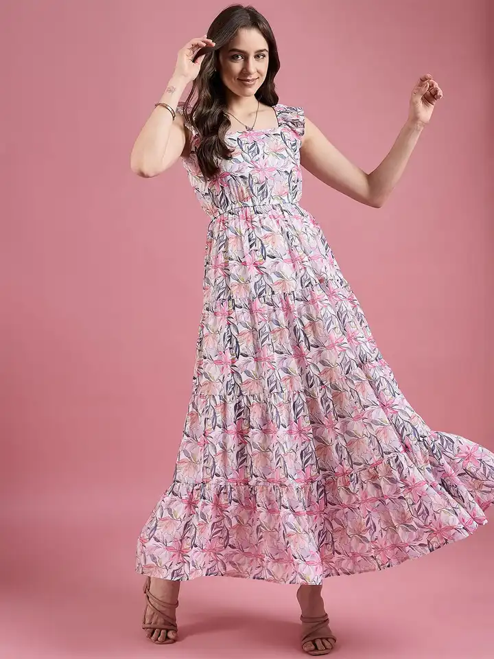 Buy DressBerry Floral Print Georgette Maxi Dress - Dresses for Women  30038053 | Myntra