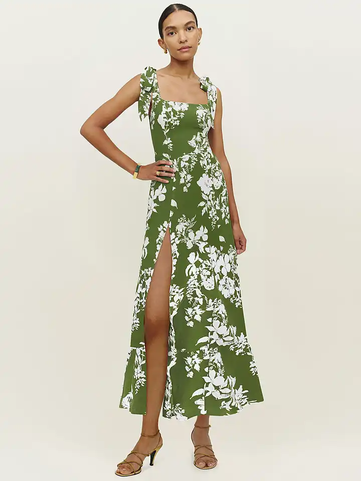 Buy LULU & SKY Green Floral Maxi Dress - Dresses for Women 30062746 | Myntra