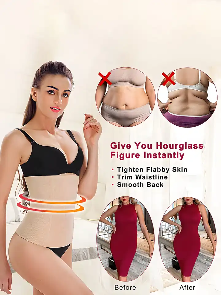 SHAPSHE Women's Waist Trainer - Triple Wrap Tummy Control Belt For Workout & Postpartum Shapewear